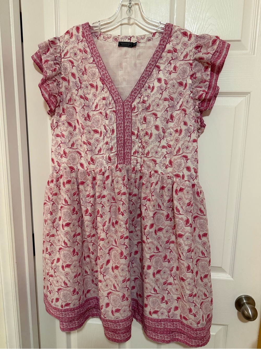 Vineyard Vines Pink Floral V-Neck Dress